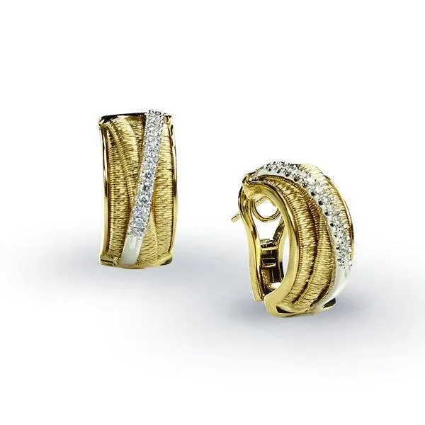 Marco Bicego Cairo 18ct Yellow Gold 0.24ct Diamond Hoop Earrings