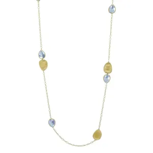 Marco Bicego Lunaria 18ct Yellow Gold Aquamarine Necklace