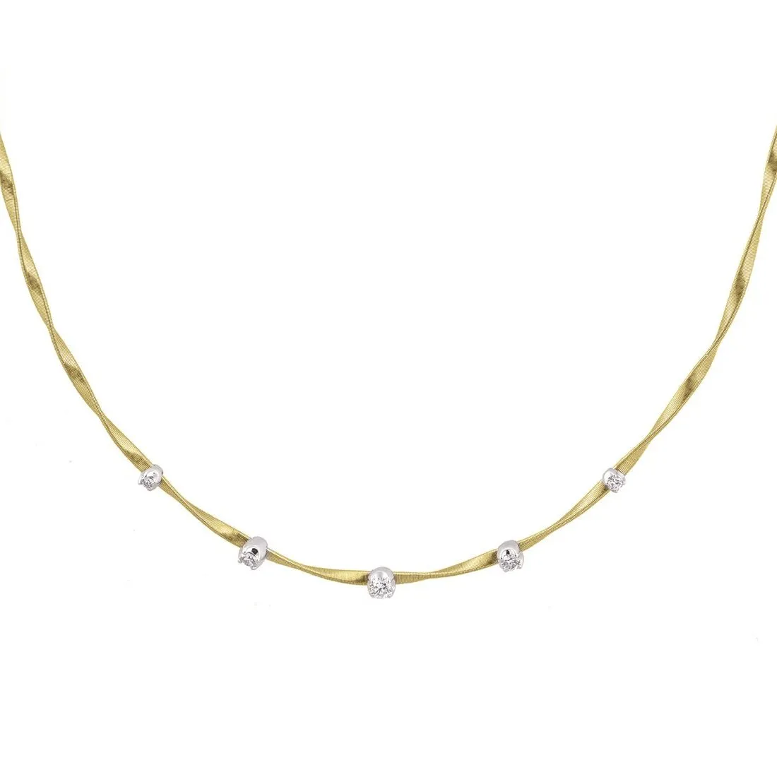 Marco Bicego Marrakech 18ct Yellow Gold 0.25ct Diamond Necklace