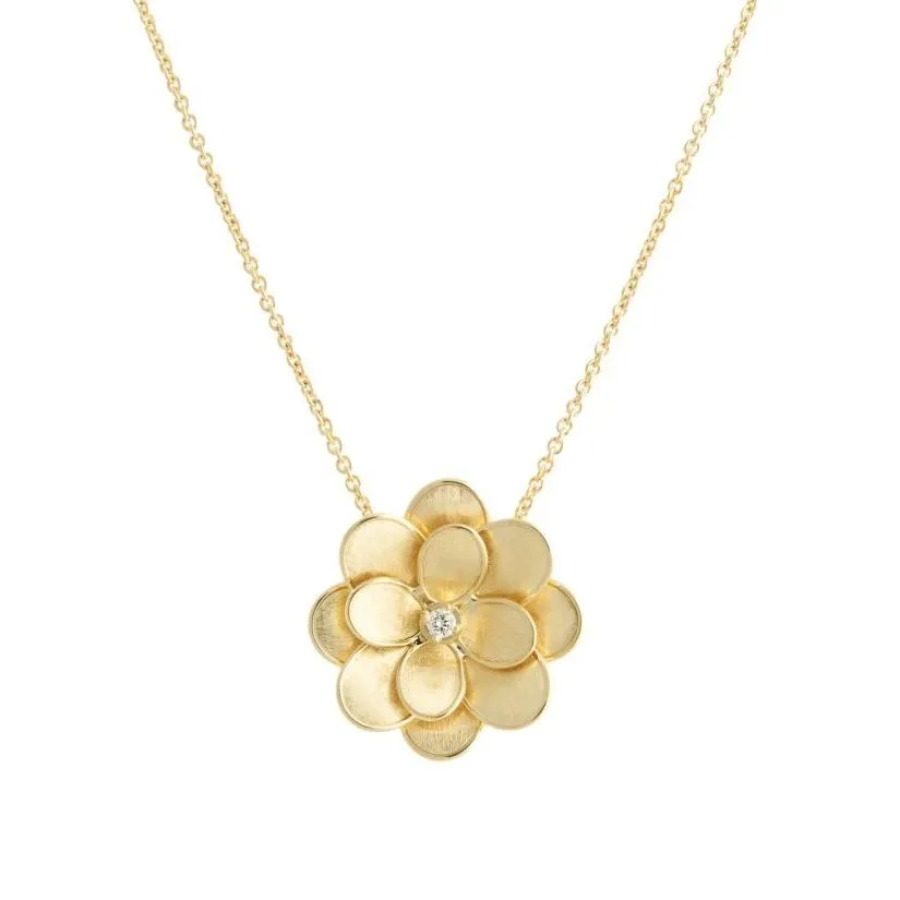 Marco Bicego Petali 18ct Yellow Gold Diamond Large Flower Necklace