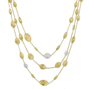 Marco Bicego Siviglia 18ct Yellow Gold 0.69ct Diamond Layered Necklace