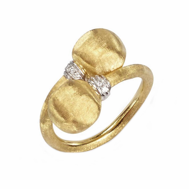 Marco Bicego Africa 18ct Yellow Gold 0.06ct Diamond Twist Ring D