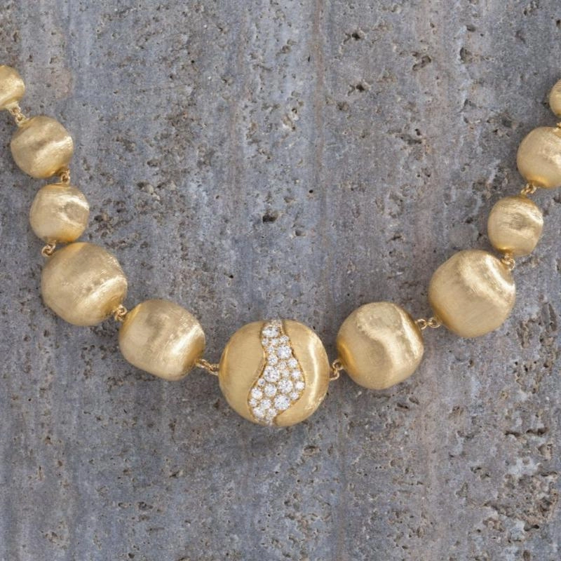 Marco Bicego Africa 18ct Yellow Gold 1.03ct Diamond Necklace D