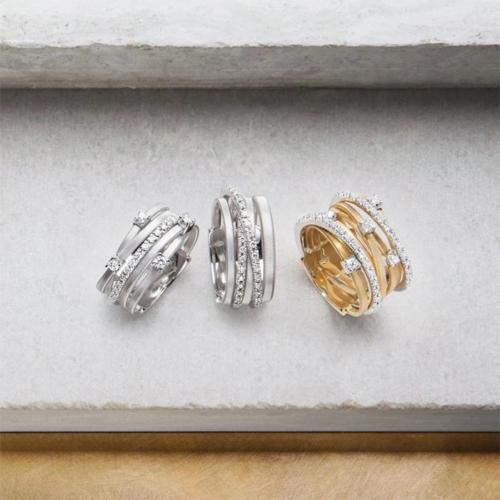 Marco Bicego Goa 18ct Yellow Gold 0.41ct Diamond Seven Strand Ring