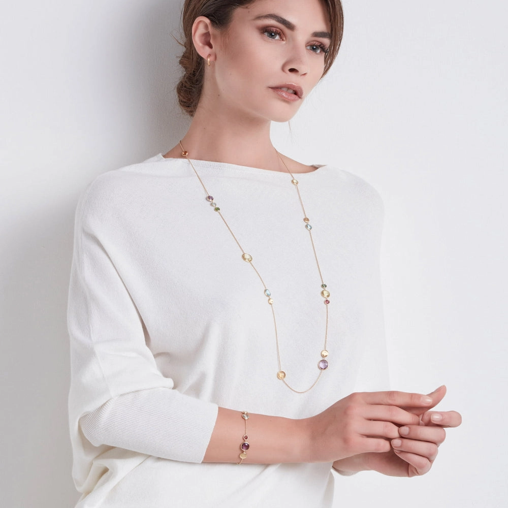 Marco Bicego Jaipur 18ct Yellow Gold Multicolour Gemstone Necklace