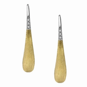Marco Bicego Lucia 18ct Yellow Gold Diamond Small Modern Teardrop Earrings