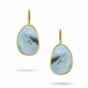 Marco Bicego Lunaria 18ct Yellow Gold Black Mother of Pearl Drop Earrings