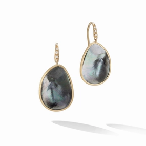 Marco Bicego Lunaria 18ct Yellow Gold Diamond Mother of Pearl Drop Earrings