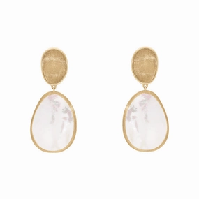 Marco Bicego Lunaria 18ct Yellow Gold Mother of Pearl Drop Earrings