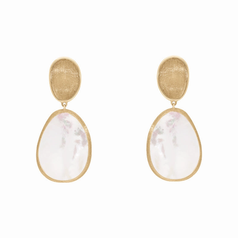 Marco Bicego Lunaria 18ct Yellow Gold Mother of Pearl Drop Earrings