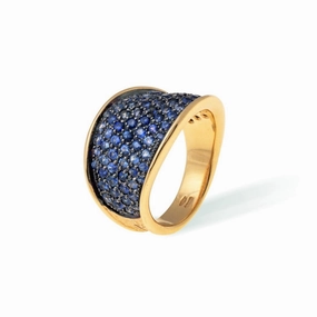 Marco Bicego Lunaria Alta 18ct Yellow Gold Sapphire Ring
