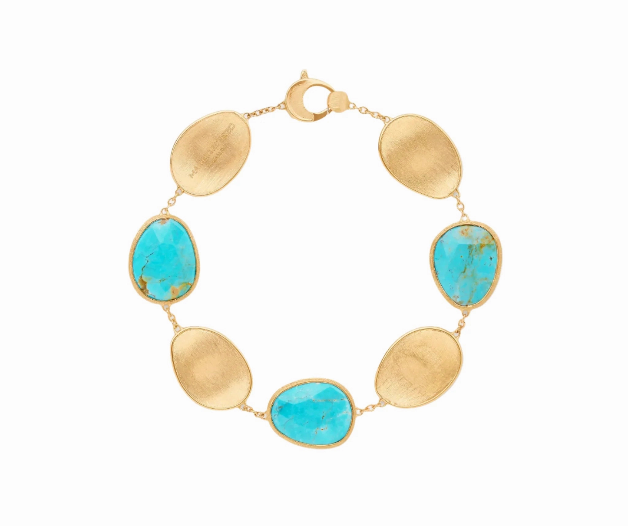 Marco Bicego Lunaria Colour 18ct Yellow Gold and Turquoise Bracelet