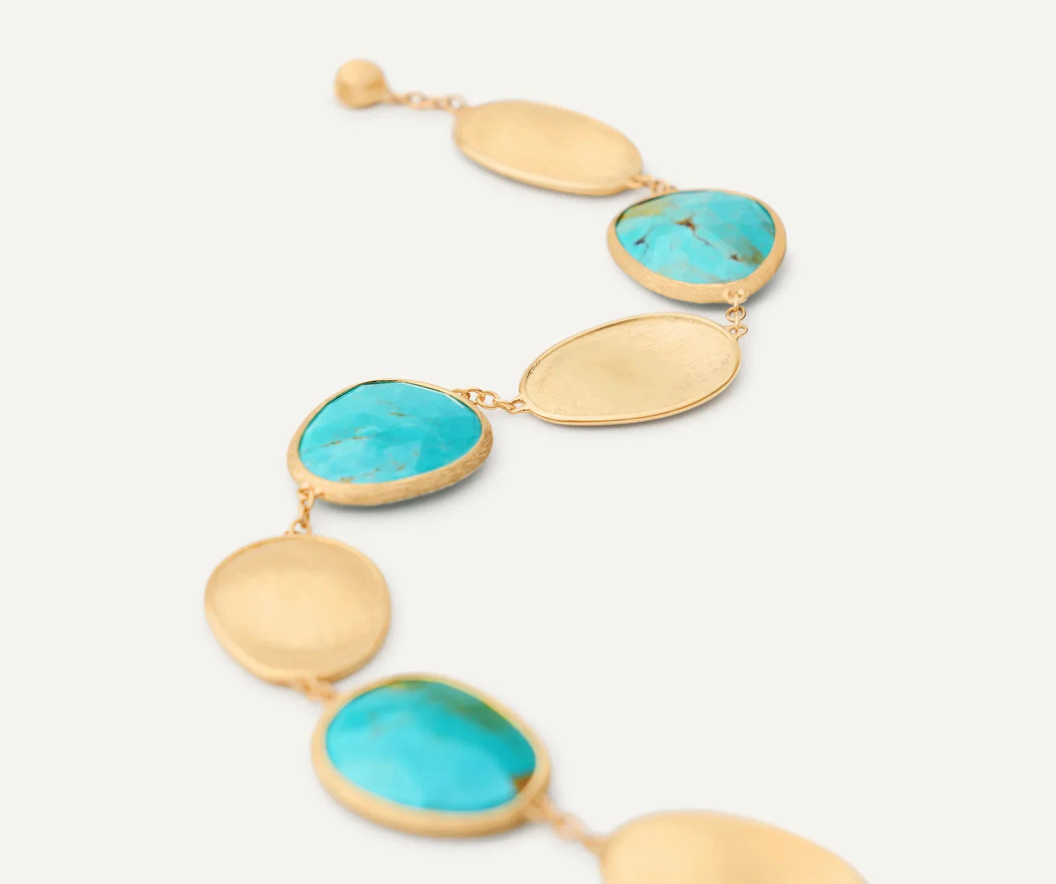 Marco Bicego Lunaria Colour 18ct Yellow Gold and Turquoise Bracelet