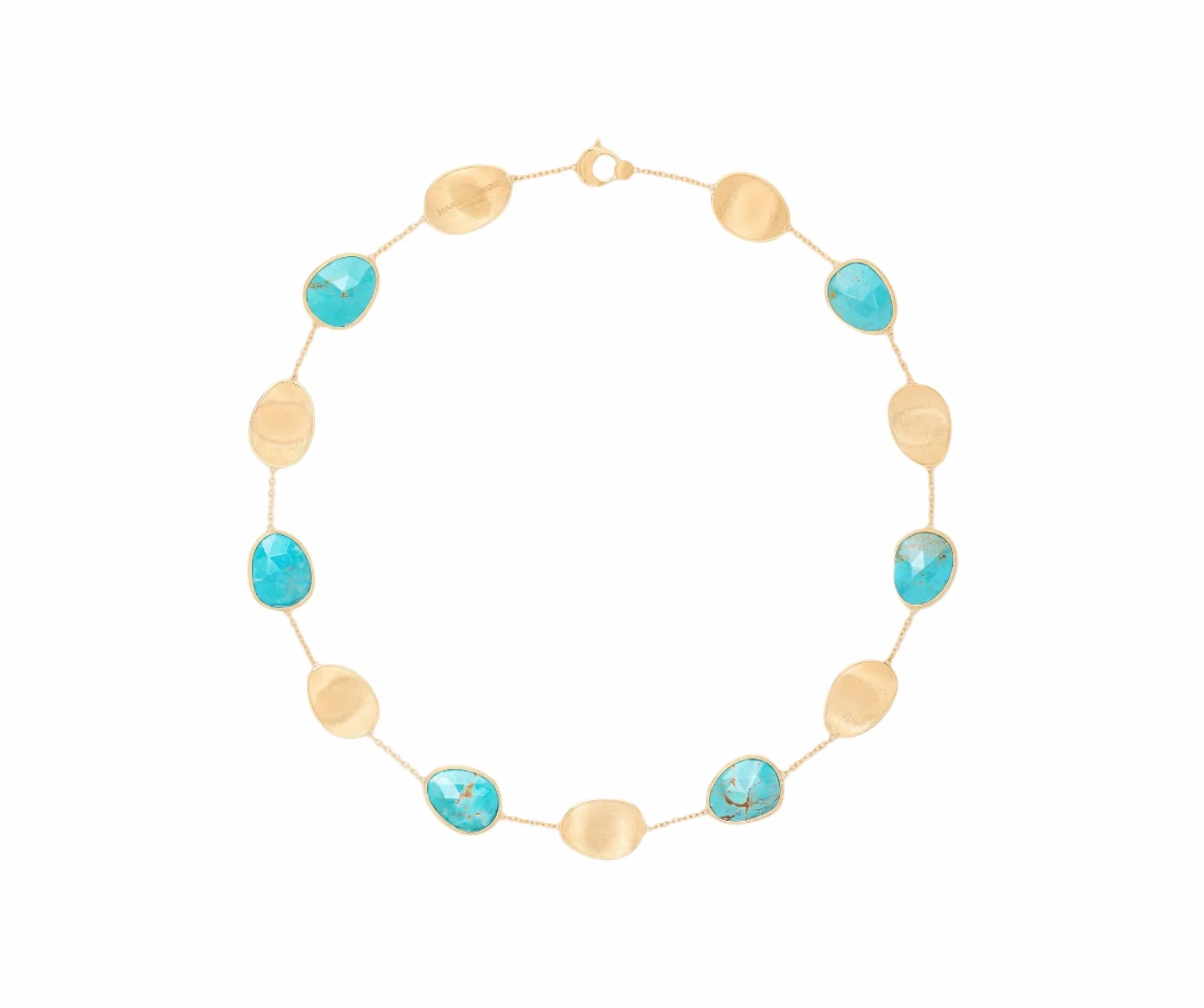 Marco Bicego Lunaria Colour 18ct Yellow Gold and Turquoise Collar Necklace