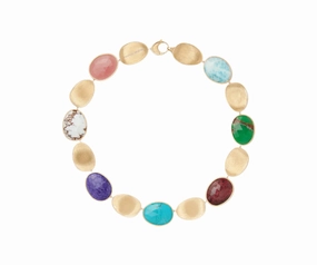 Marco Bicego Lunaria Colour 18ct Yellow Gold Mixed Gemstone Collar Necklace
