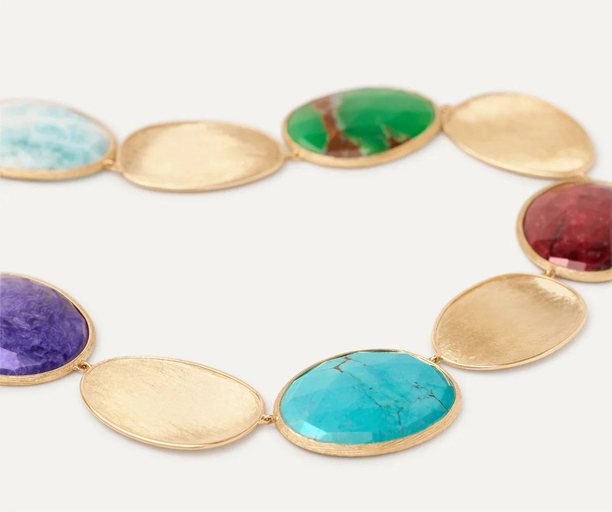Marco Bicego Lunaria Colour 18ct Yellow Gold Mixed Gemstone Collar Necklace