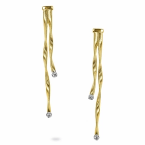 Marco Bicego Marrakech 18ct Yellow Gold 0.20ct Diamond Double Drop Earrings
