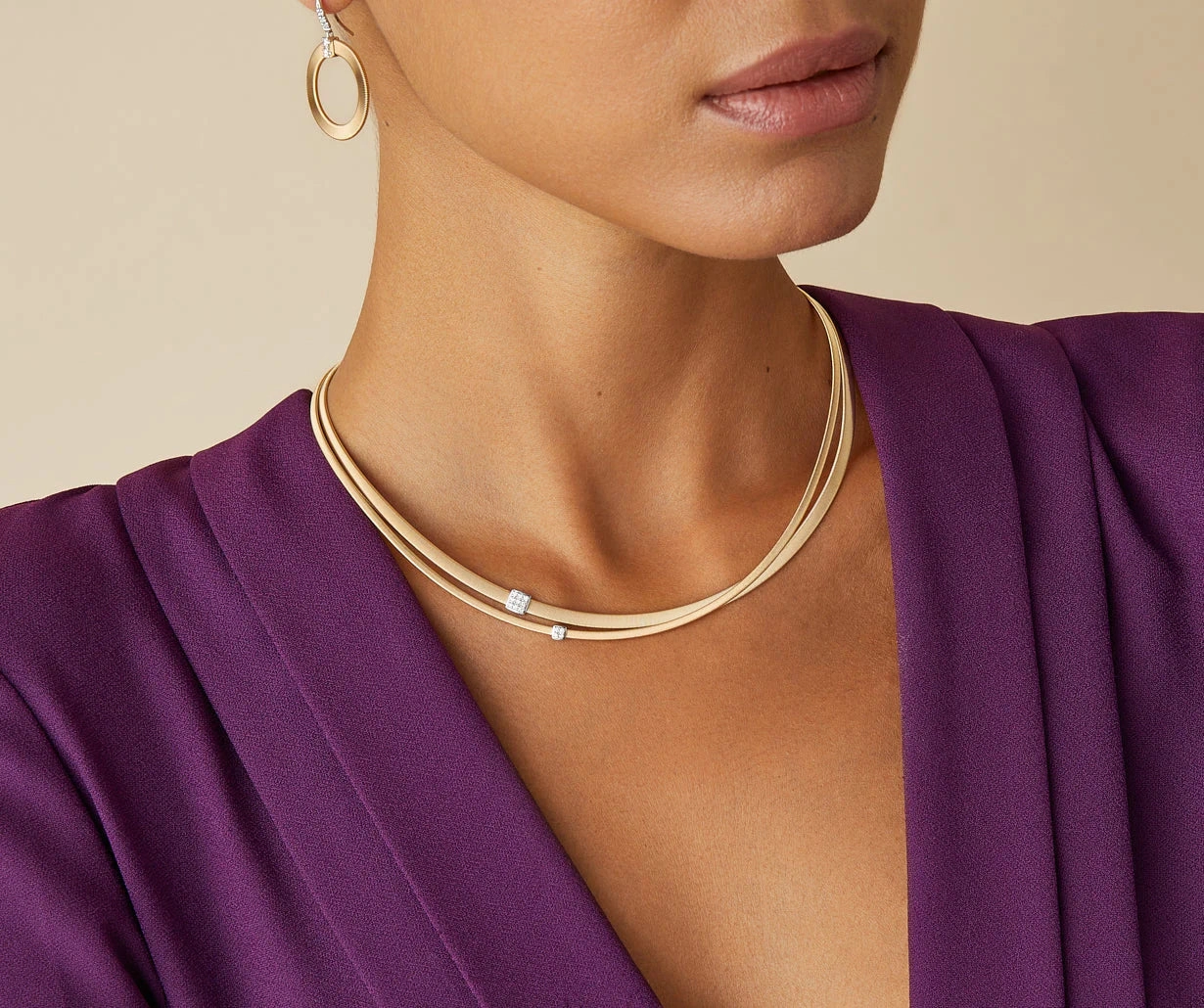 Marco Bicego Masai 2 Strand 18ct Yellow Gold Diamond Necklace