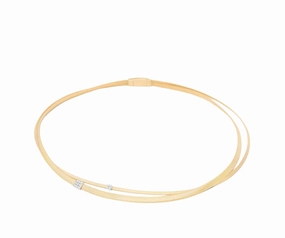 Marco Bicego Masai 2 Strand 18ct Yellow Gold Diamond Necklace
