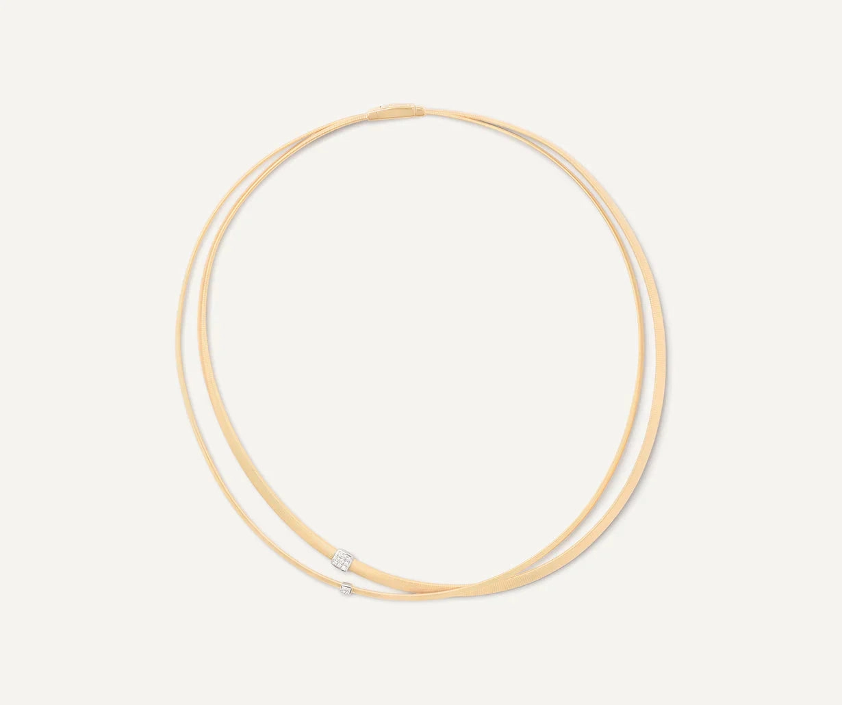Marco Bicego Masai 2 Strand 18ct Yellow Gold Diamond Necklace