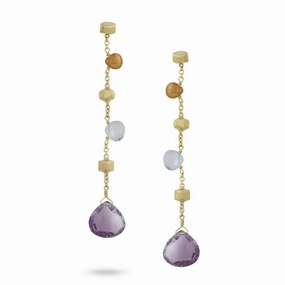 Marco Bicego Paradise 18ct Yellow Gold Mixed Stone Drop Earrings