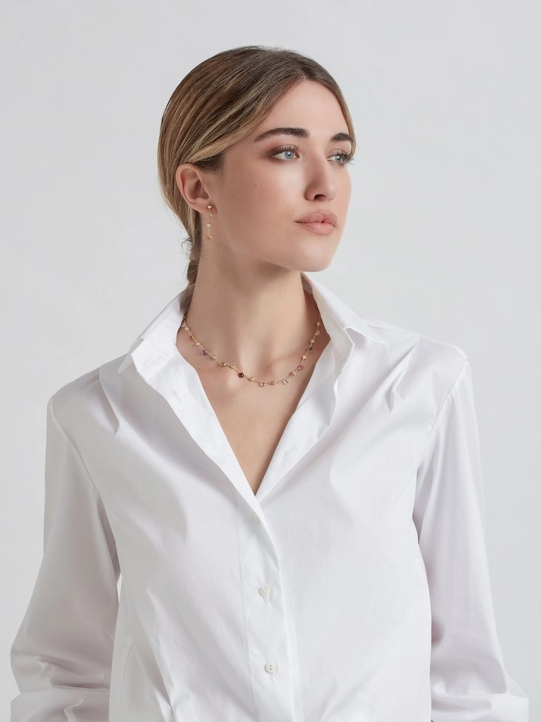 Marco Bicego Paradise 18ct Yellow Gold Mixed Stone Single Strand Necklace D