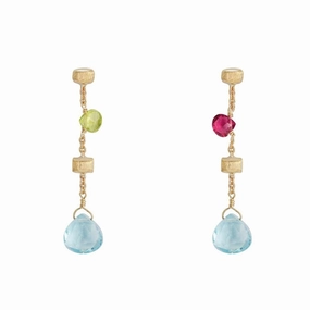 Marco Bicego Paradise 18ct Yellow Gold Multicolour Gemstone Drop Earrings
