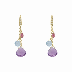 Marco Bicego Paradise 18ct Yellow Gold Multicolour Gemstone Drop Earrings D