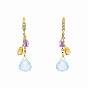 Marco Bicego Paradise 18ct Yellow Gold Multicolour Gemstone Drop Earrings