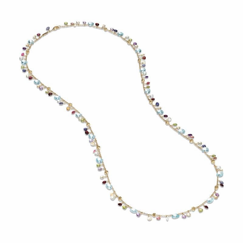 Marco Bicego Paradise 18ct Yellow Gold Multicolour Gemstone Long Necklace