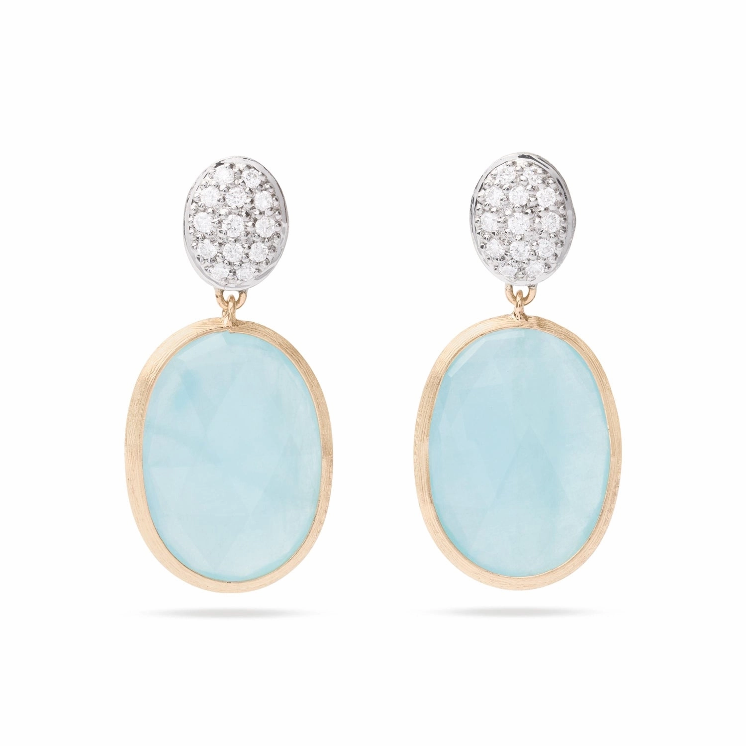 Marco Bicego Siviglia 18ct Yellow Aquamarine Diamond Earrings