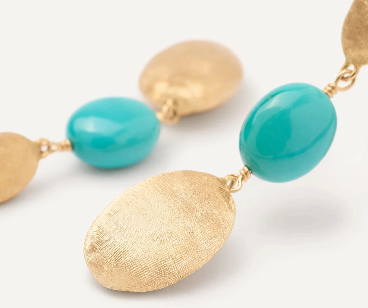 Marco Bicego Siviglia 18ct Yellow Gold & Turquoise Triple Drop Earrings