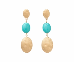 Marco Bicego Siviglia 18ct Yellow Gold & Turquoise Triple Drop Earrings