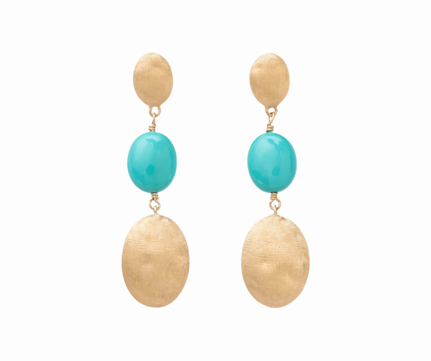 Marco Bicego Siviglia 18ct Yellow Gold & Turquoise Triple Drop Earrings