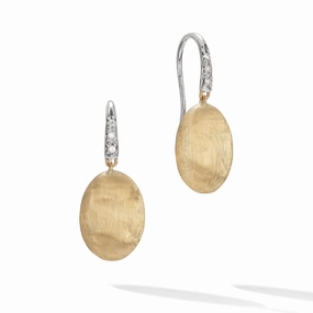 Marco Bicego Siviglia 18ct Yellow Gold Diamond Grande French Hook Earrings