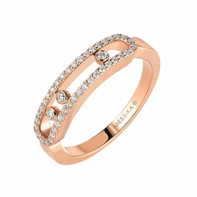 Messika Baby Move Pave 18ct Rose Gold 0.25ct Diamond Ring
