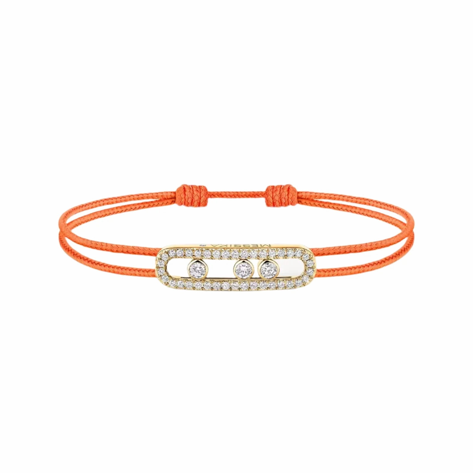 Messika Care(s) 18ct Yellow Gold & 0.26ct Diamond Orange Cord Pav Bracelet
