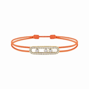 Messika Care(s) 18ct Yellow Gold & 0.26ct Diamond Orange Cord Pav Bracelet