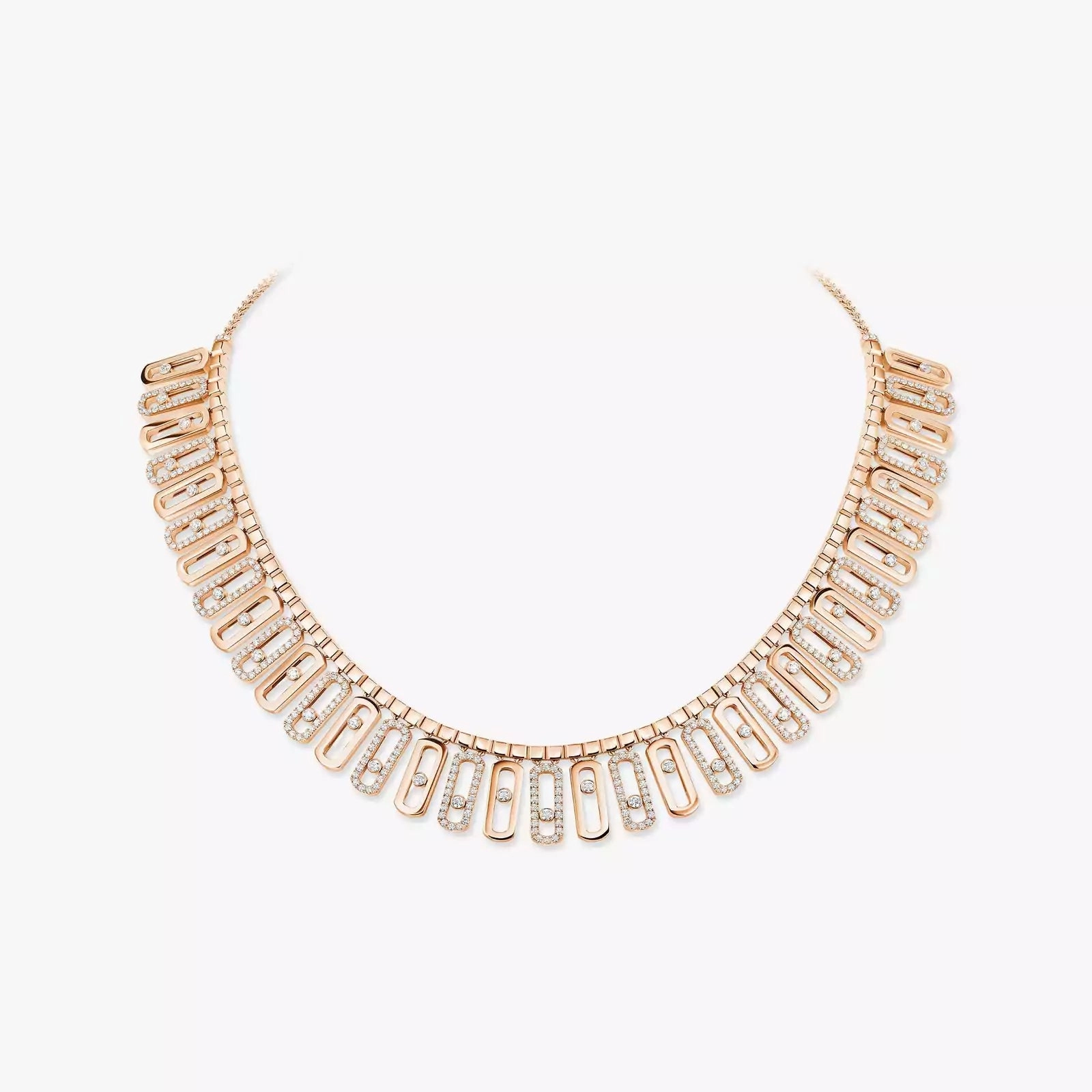 Messika Move Iconica 18ct Rose Gold 8ct Diamond Necklace