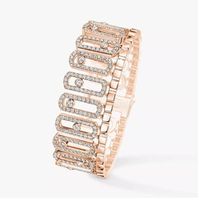 Messika Move Iconica Pav 18ct Pink Gold 7ct Diamond Bracelet