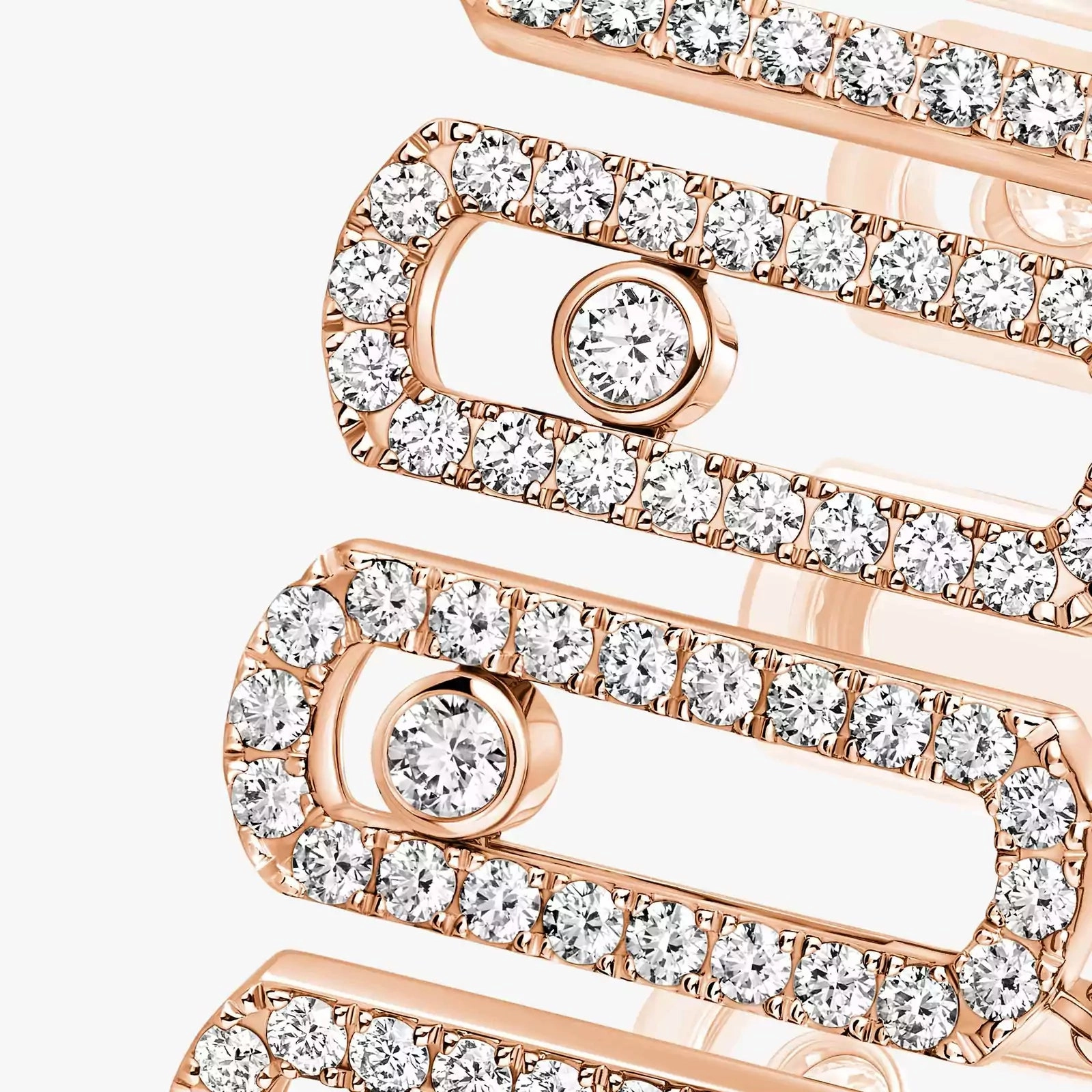 Messika Move Iconica Pav 18ct Pink Gold 7ct Diamond Bracelet
