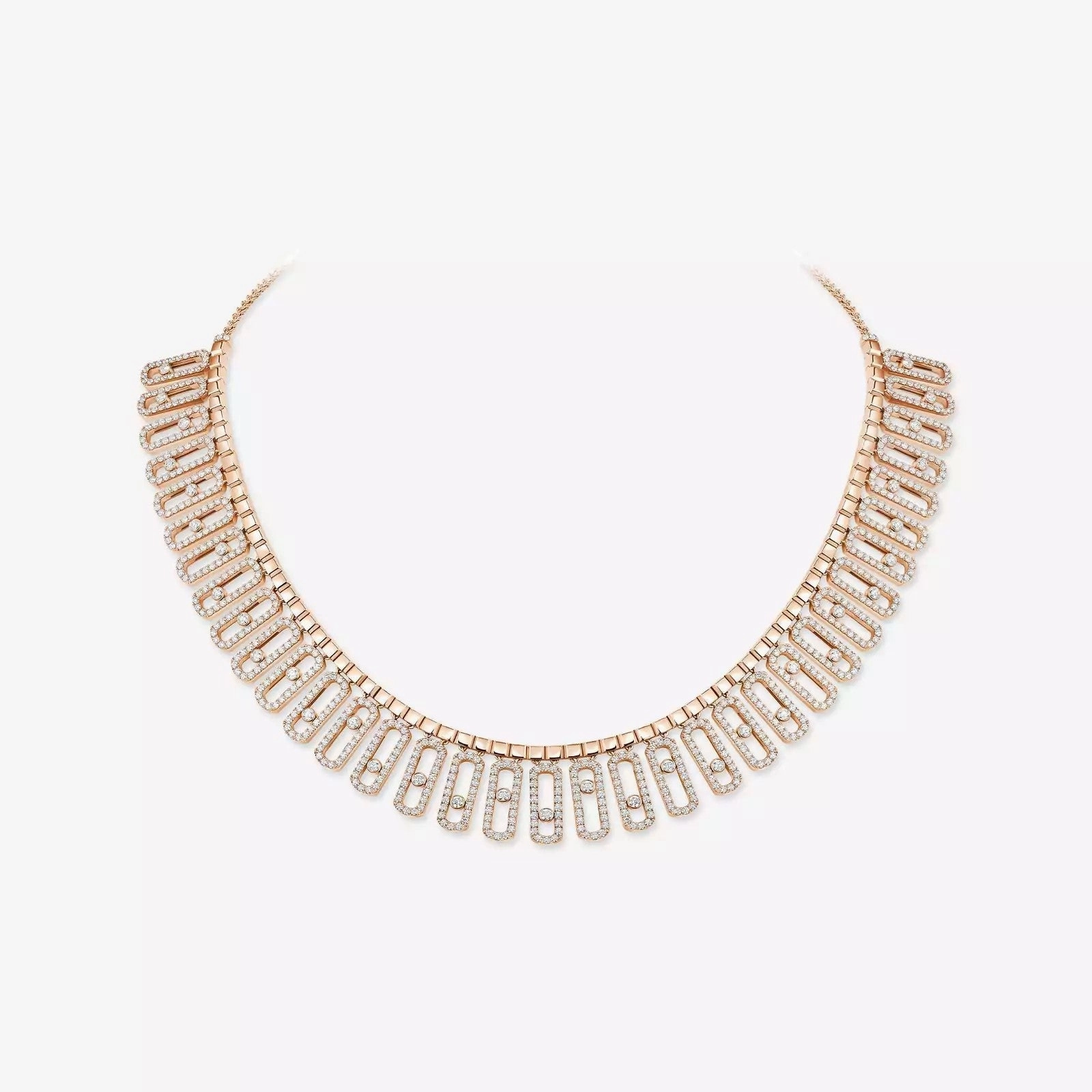 Messika Move Iconica Pav 18ct Rose Gold 13.60ct Diamond Necklace