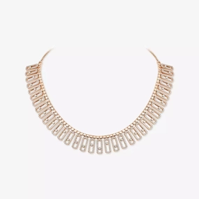 Messika Move Iconica Pav 18ct Rose Gold 13.60ct Diamond Necklace