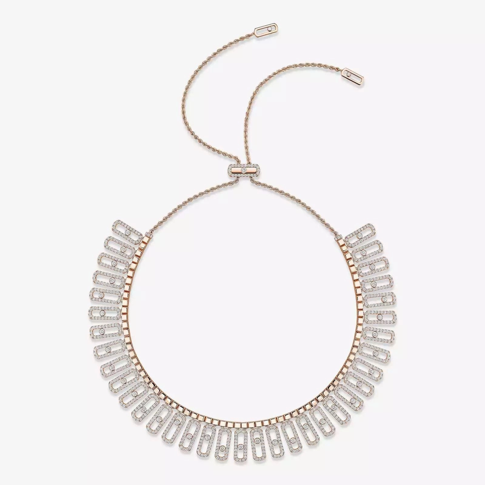 Messika Move Iconica Pav 18ct Rose Gold 13.60ct Diamond Necklace