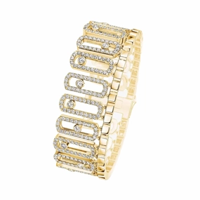 Messika Move Iconica Pav 18ct Yellow Gold 7ct Diamond Bracelet