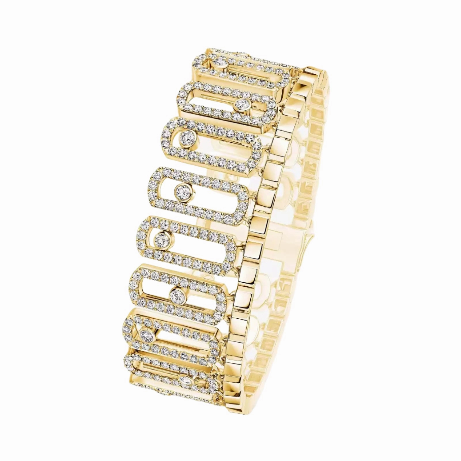 Messika Move Iconica Pav 18ct Yellow Gold 7ct Diamond Bracelet
