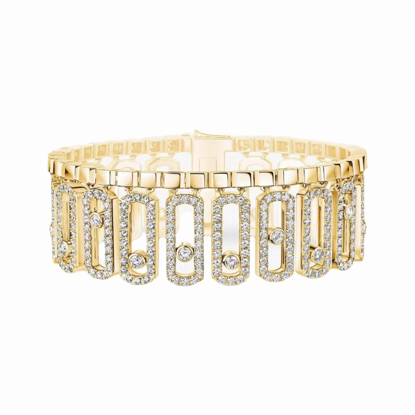 Messika Move Iconica Pav 18ct Yellow Gold 7ct Diamond Bracelet