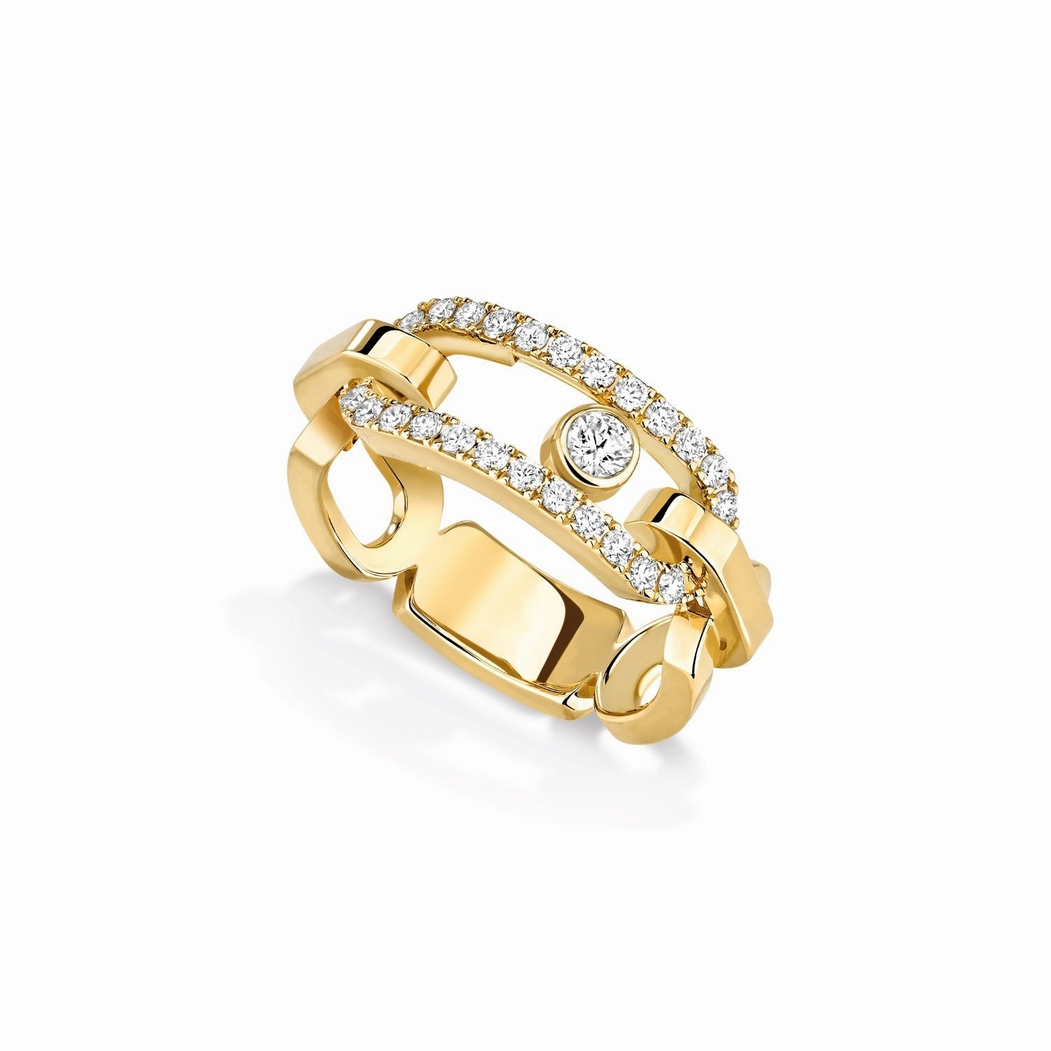 Messika Move Link 18ct Yellow Gold Diamond Ring