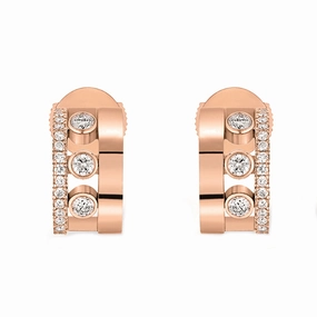 Messika Move Romane 18ct Rose Gold 0.29ct Diamond Mini Hoop Earrings