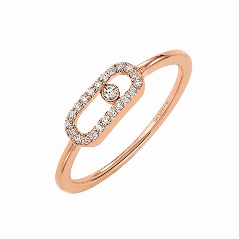 Messika Move Uno 18ct Rose Gold 0.09ct Diamond Ring